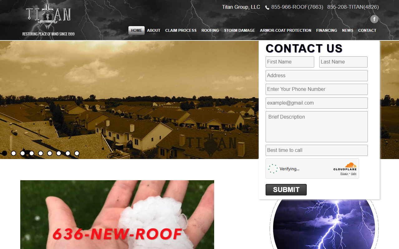 815newroof.com screenshot