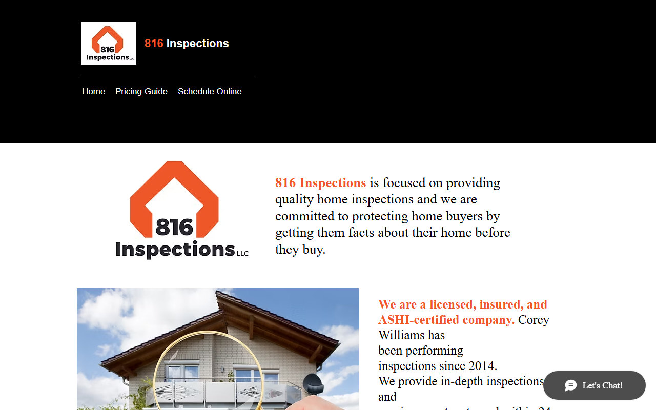 816inspections.com screenshot