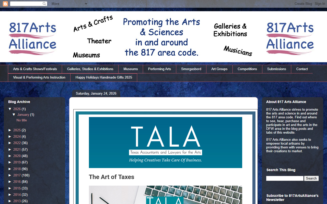 817artsalliance.com screenshot