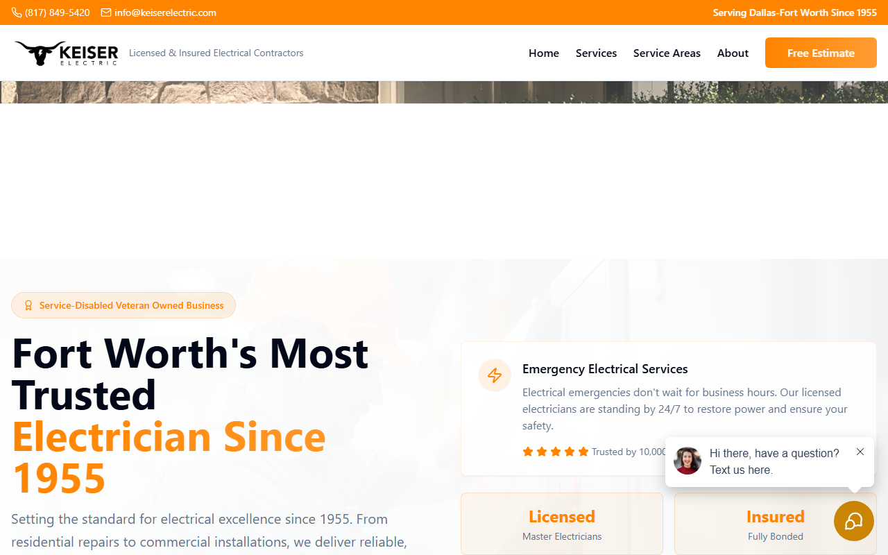 817electrician.com screenshot