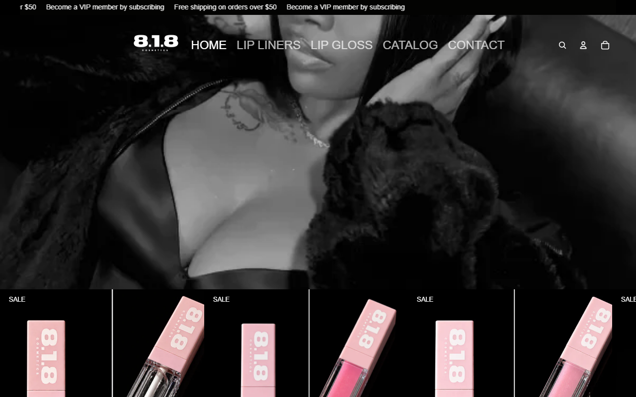 818cosmetics.com screenshot