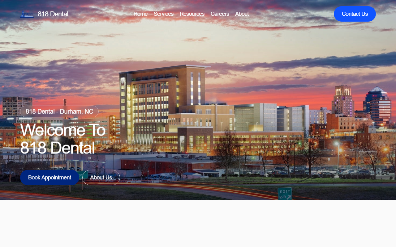818dentalnc.com screenshot