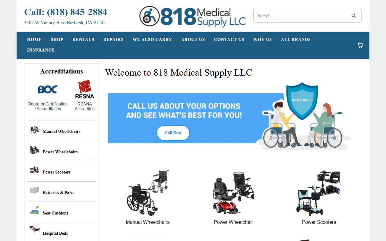 818medicalsupply.com screenshot