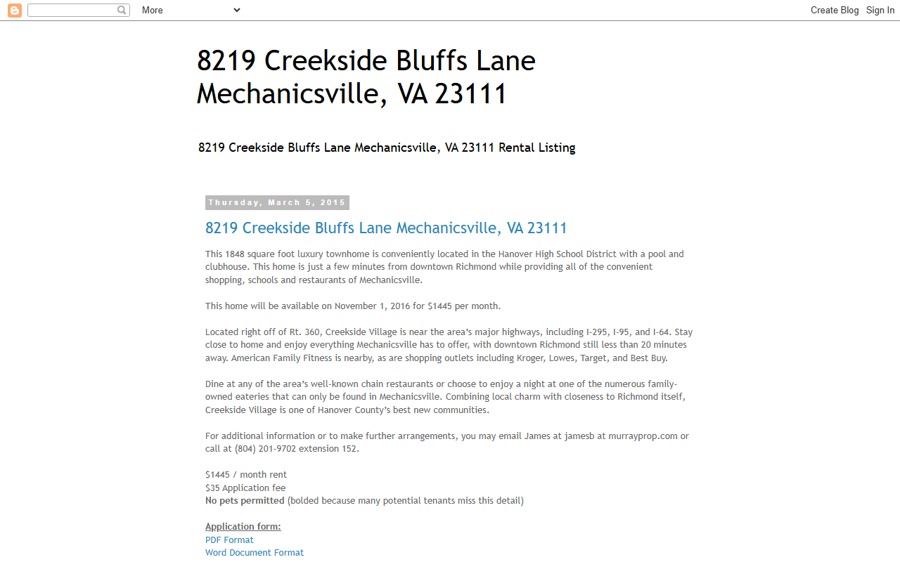 8219creekside.com screenshot
