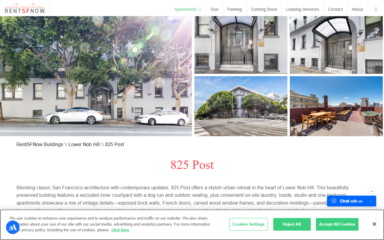 825poststreet.com screenshot