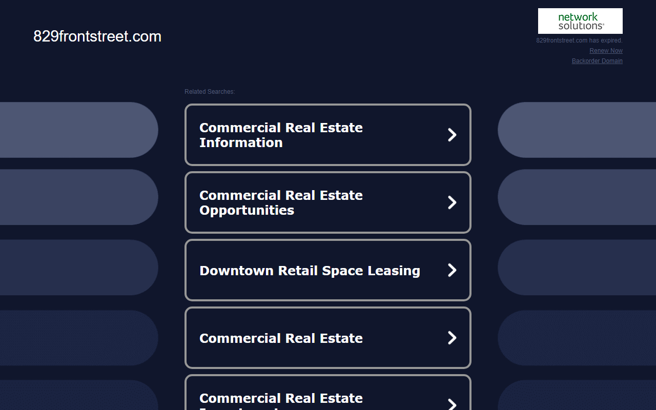 829frontstreet.com screenshot