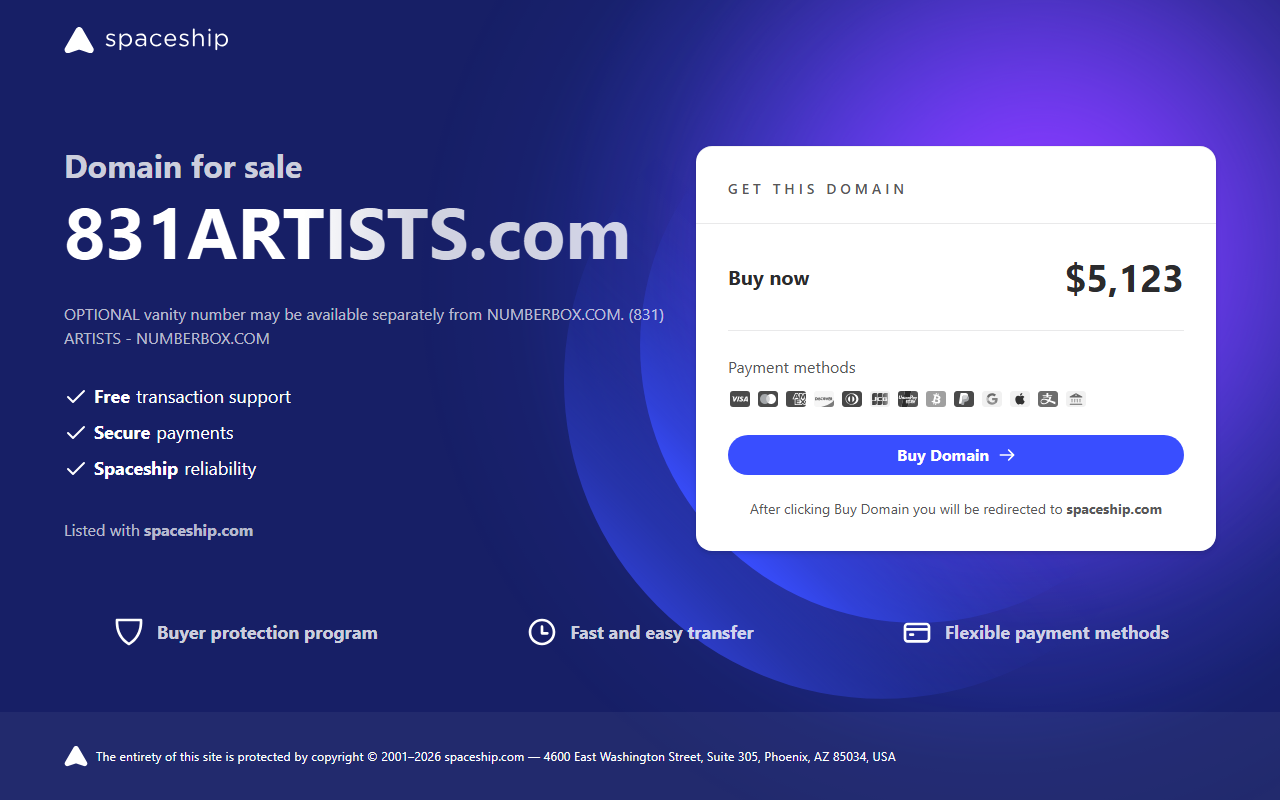 831artists.com screenshot