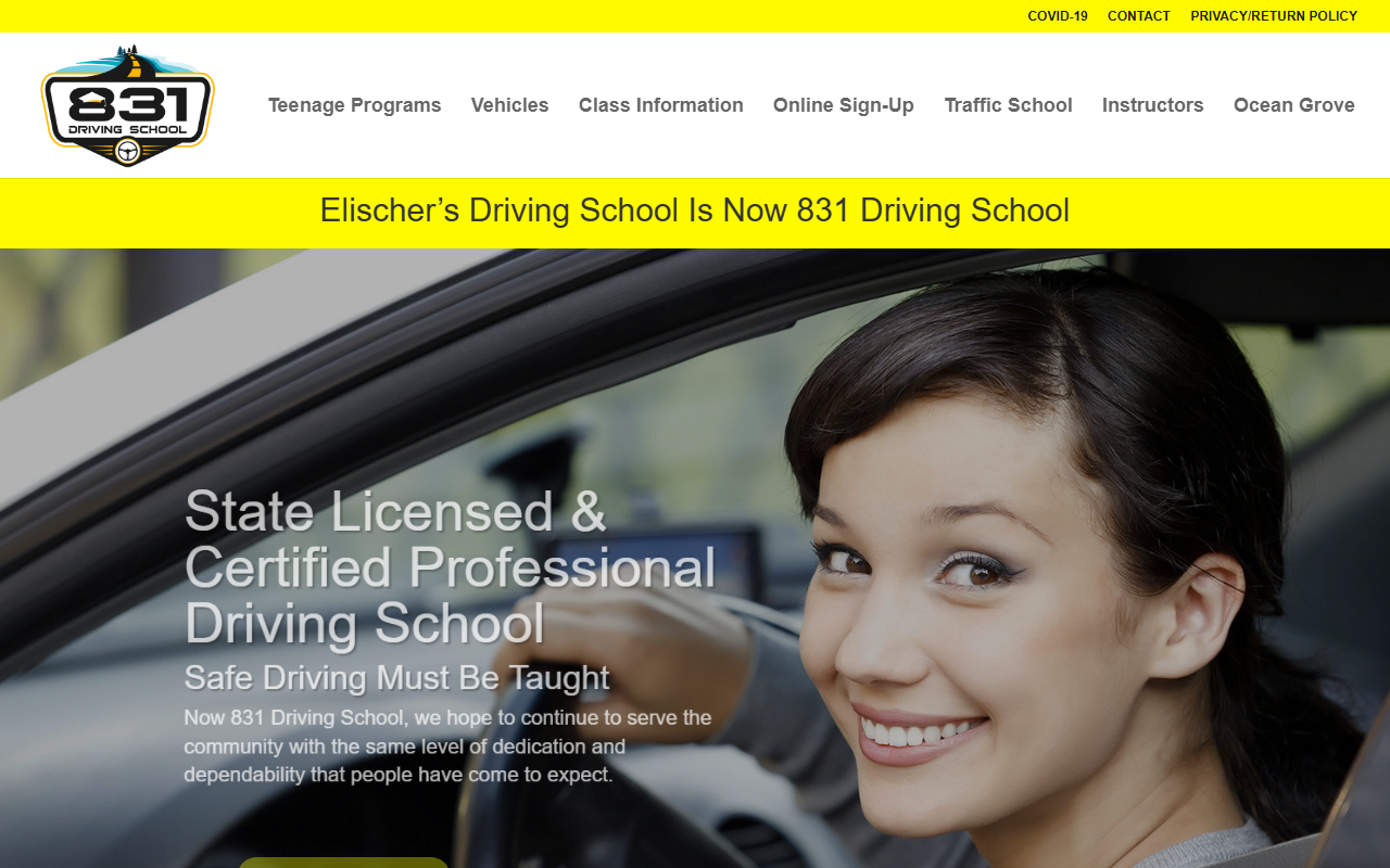 831drivingschool.com screenshot