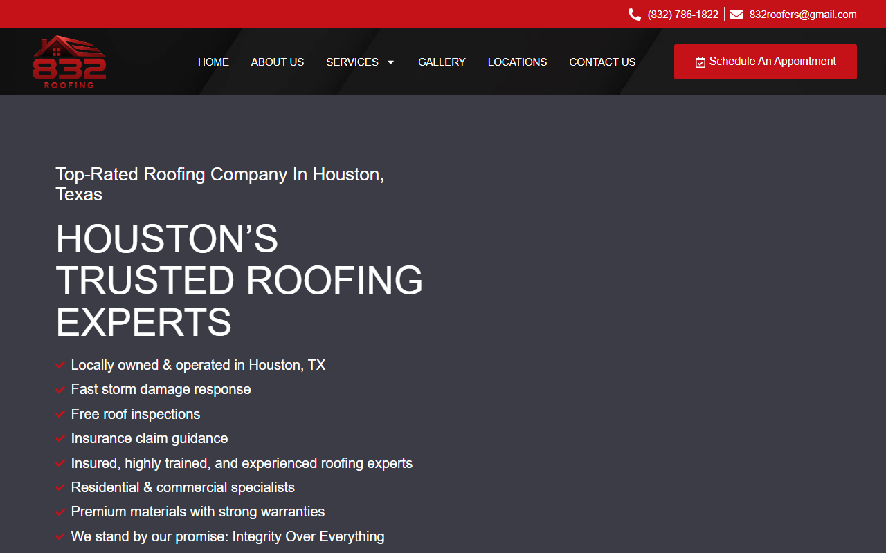 832-roofing.com screenshot