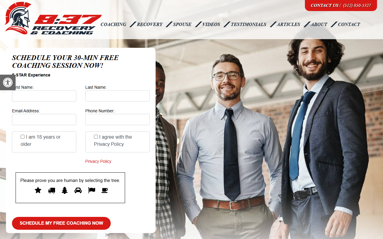 837recovery.com screenshot