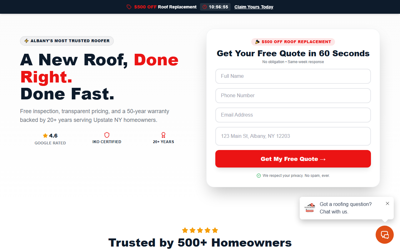 838newroof.com screenshot