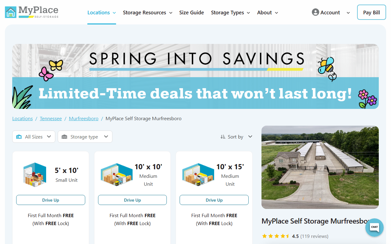 840storage.com screenshot
