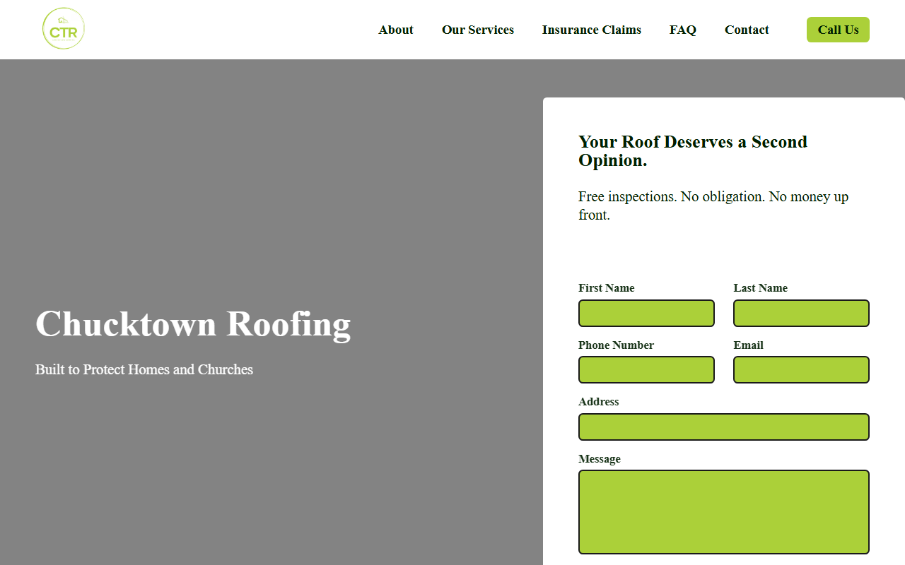 843roofing.com screenshot