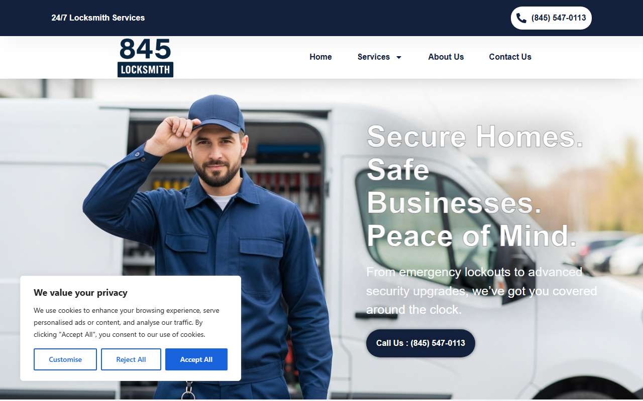 845locksmith.com screenshot