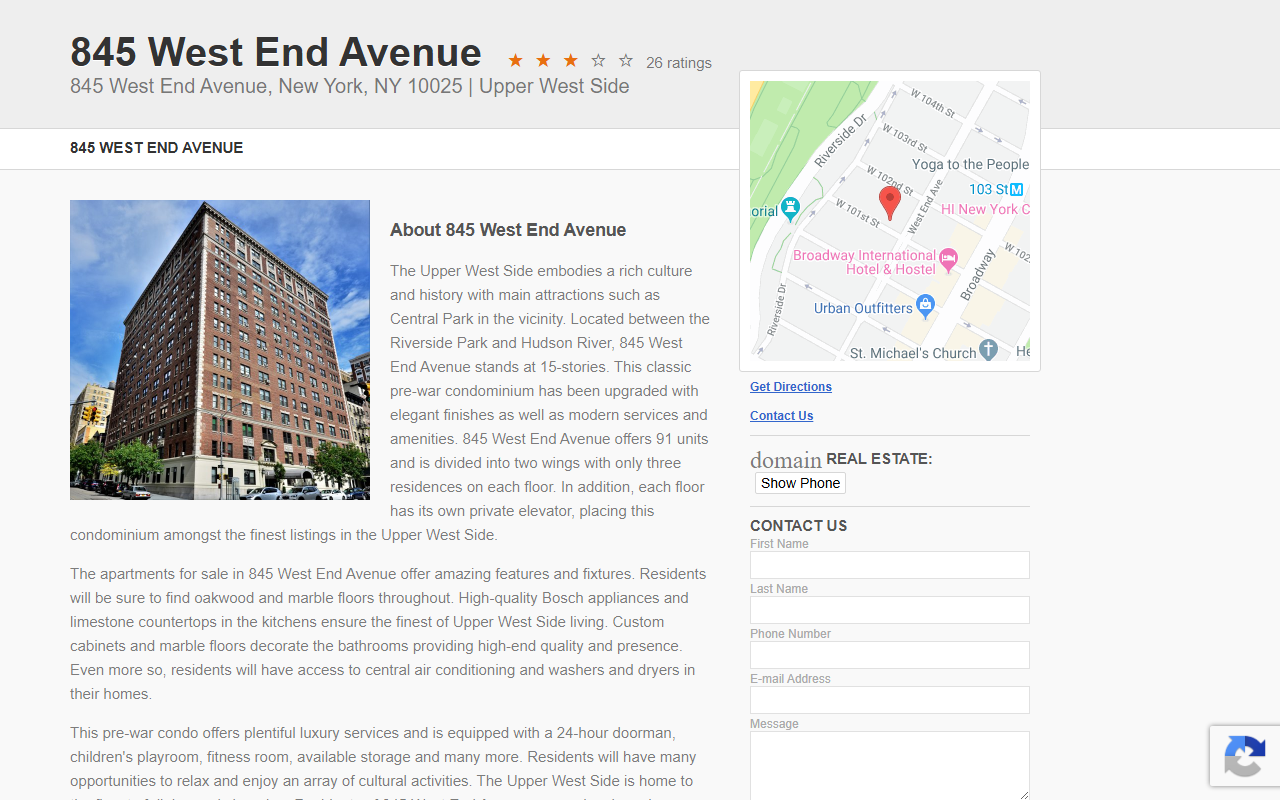 845westend.com screenshot