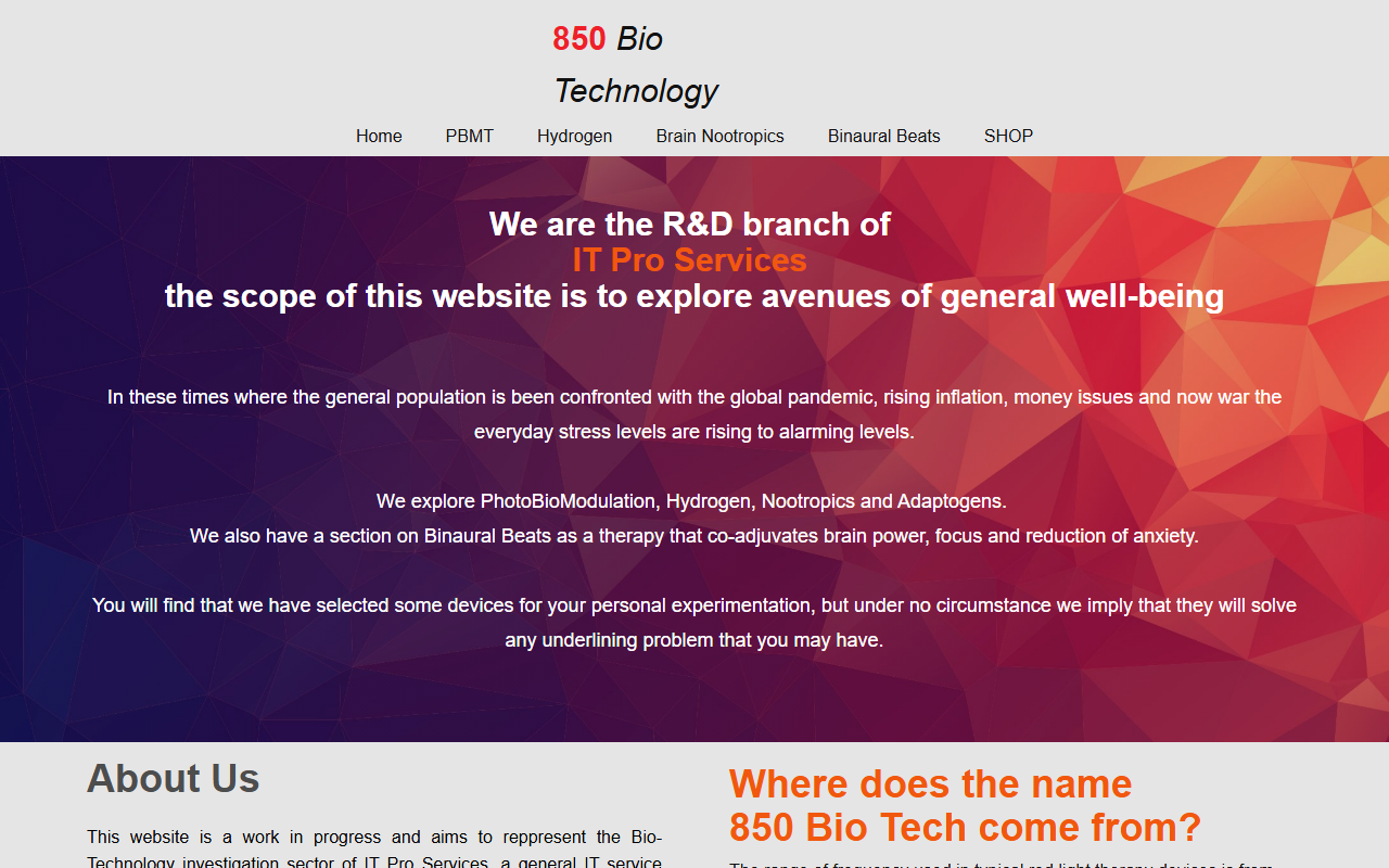 850biotech.com screenshot