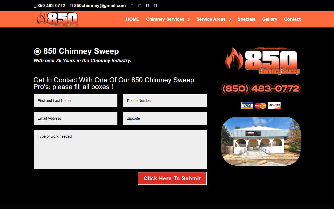 850chimney.com screenshot