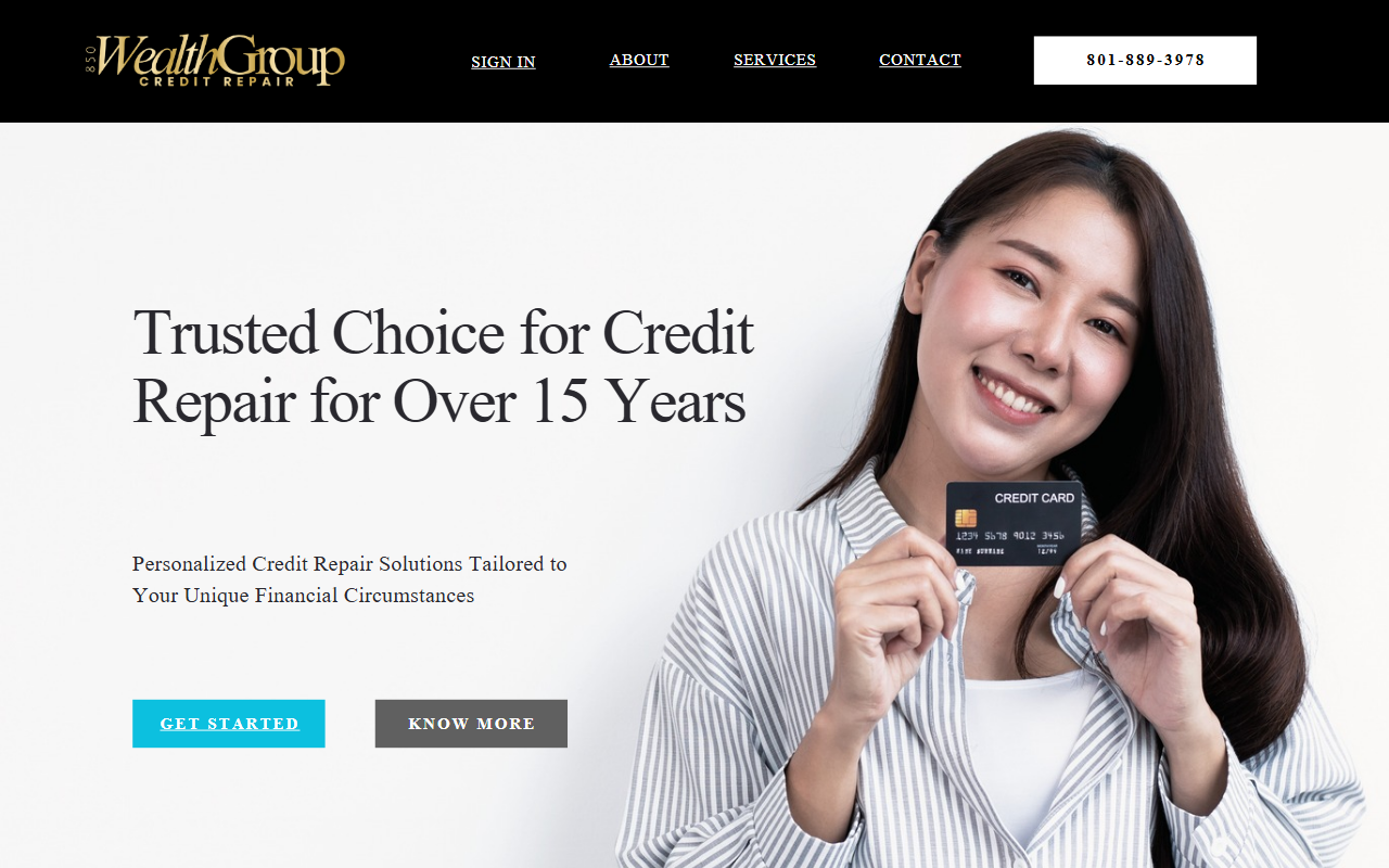 850creditwealth.com screenshot