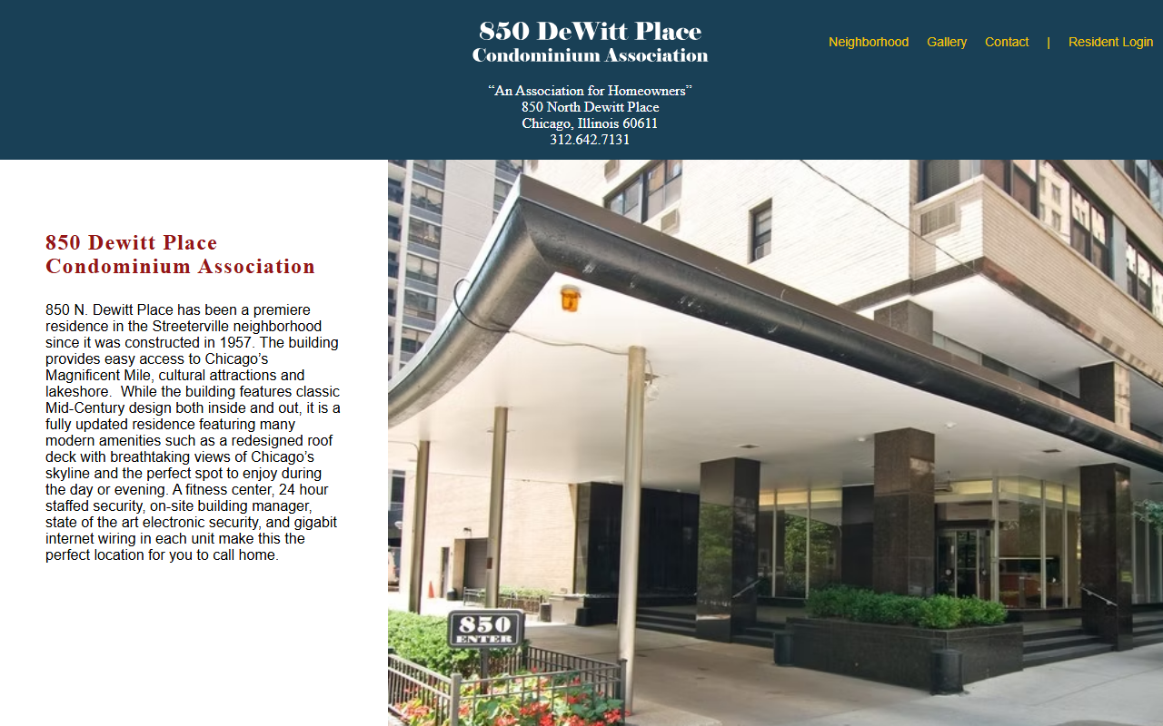 850dewittplace.com screenshot
