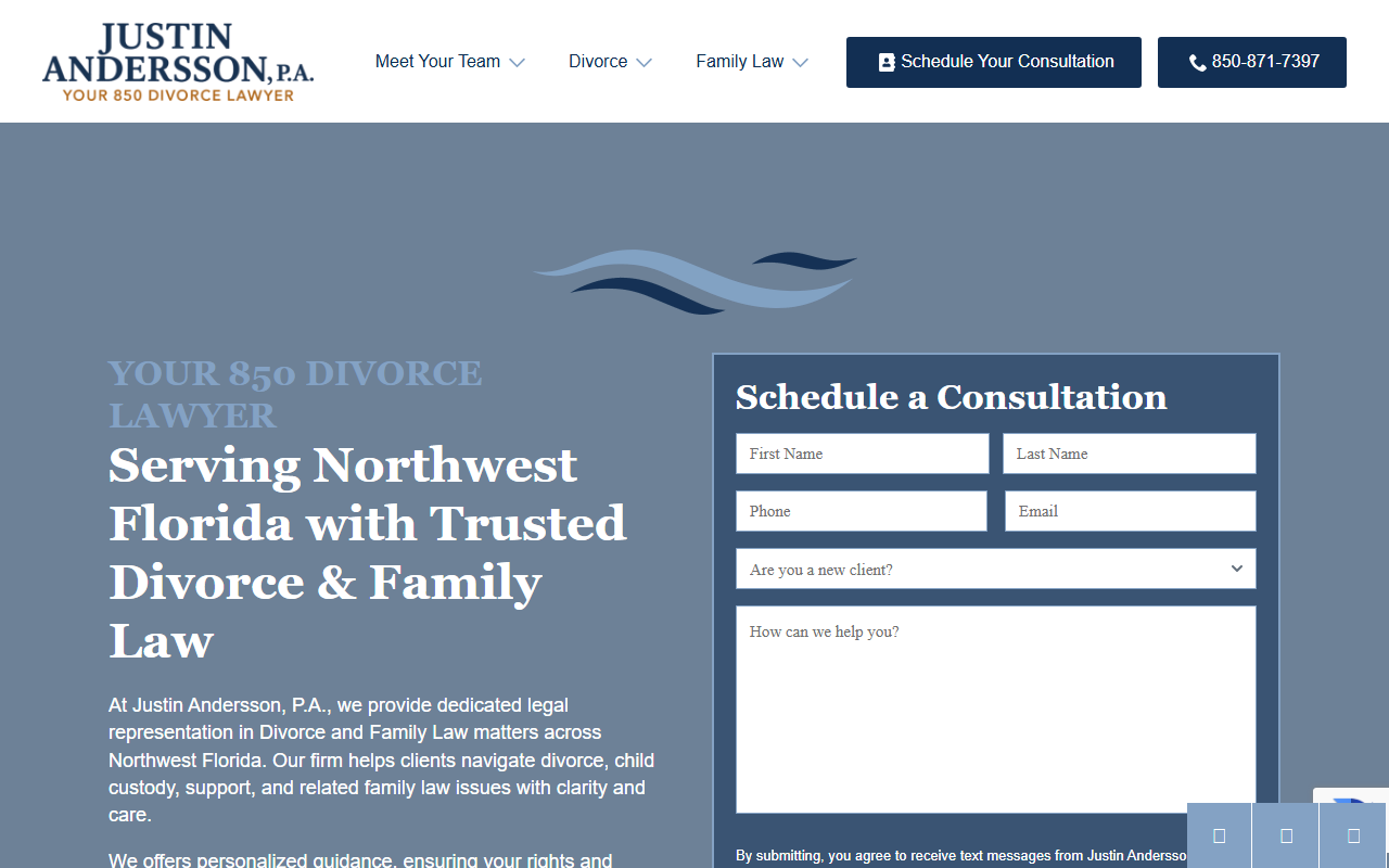 850divorcelawyer.com screenshot