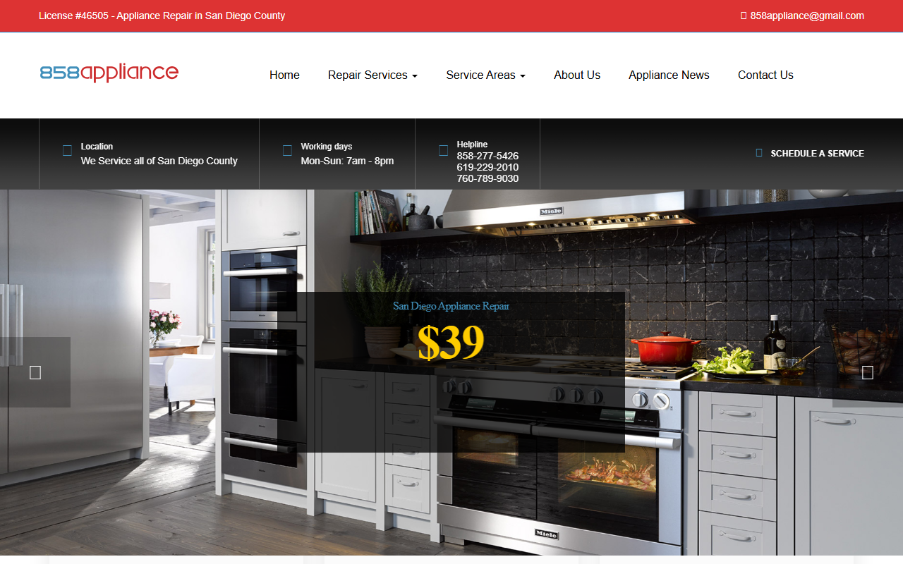 858appliance.com screenshot