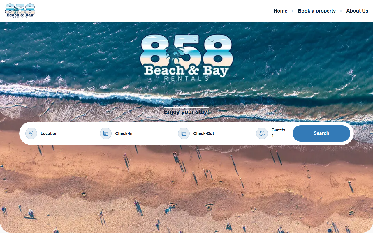 858beachrentals.com screenshot