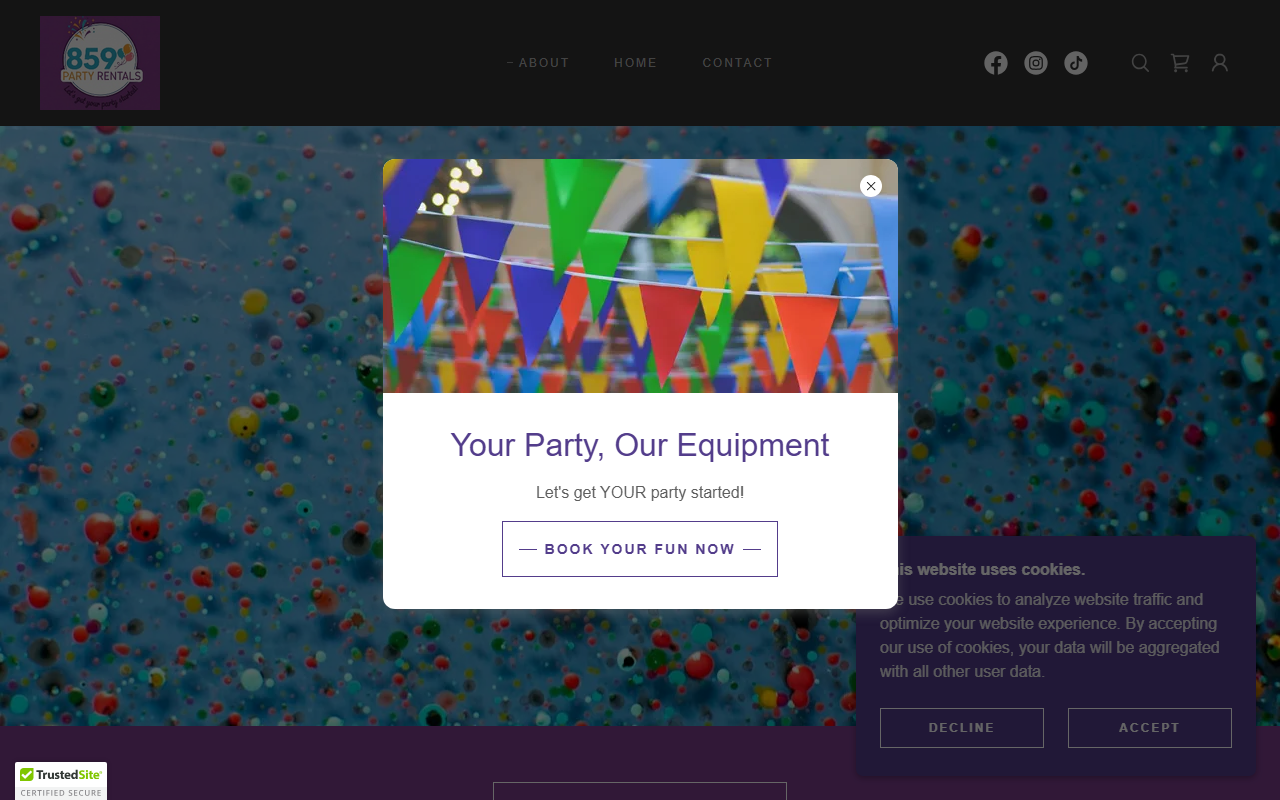 859partyrentals.com screenshot