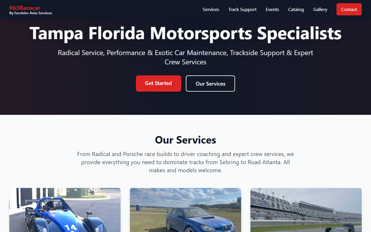863racecar.com screenshot