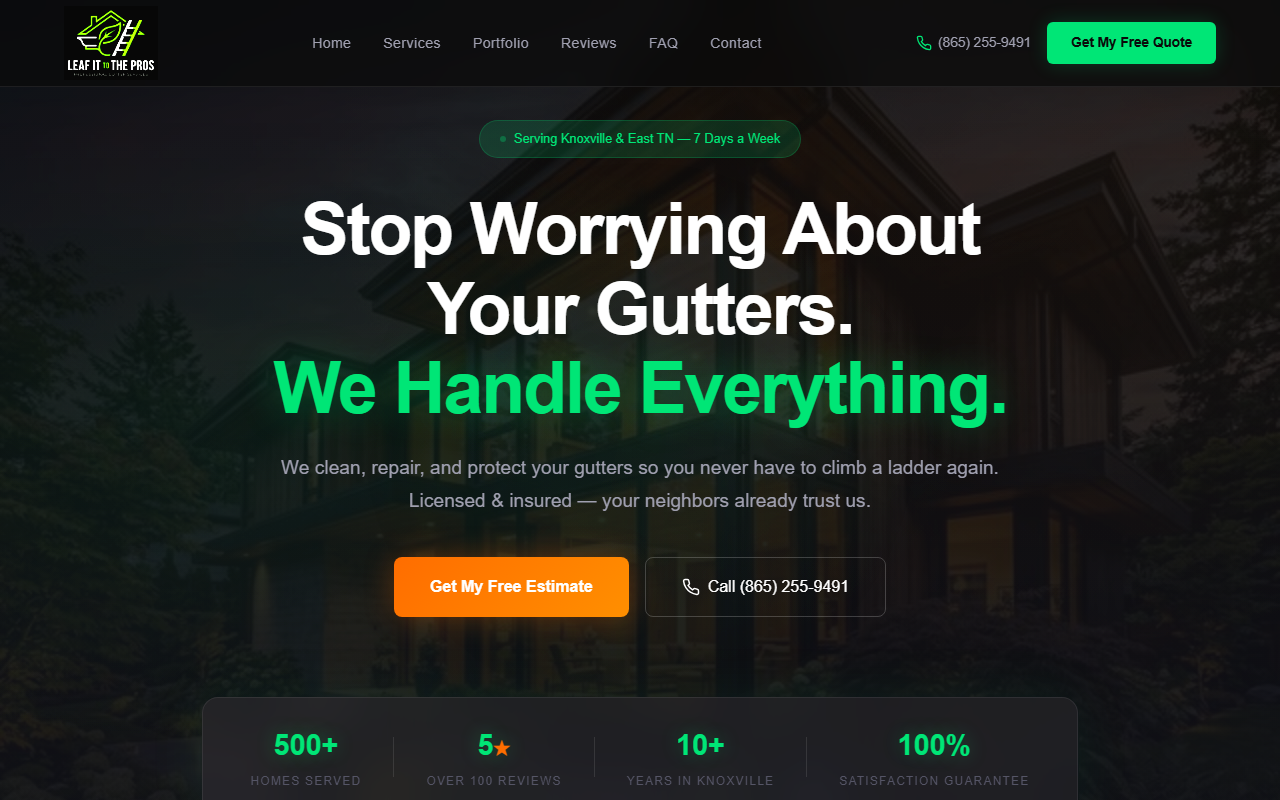 865gutters.com screenshot