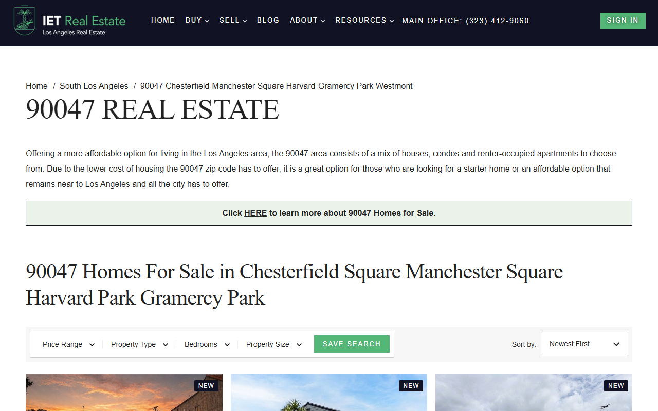 90047realestate.com screenshot