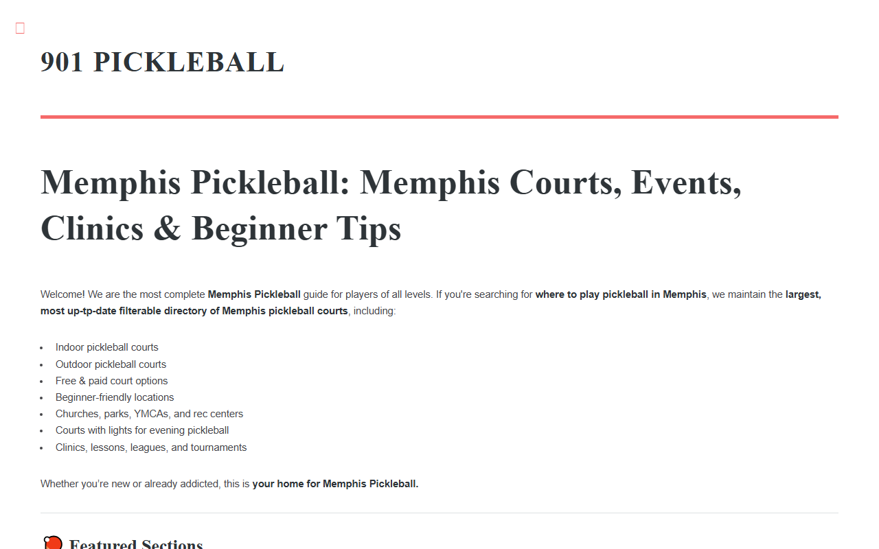 901pickleball.com screenshot