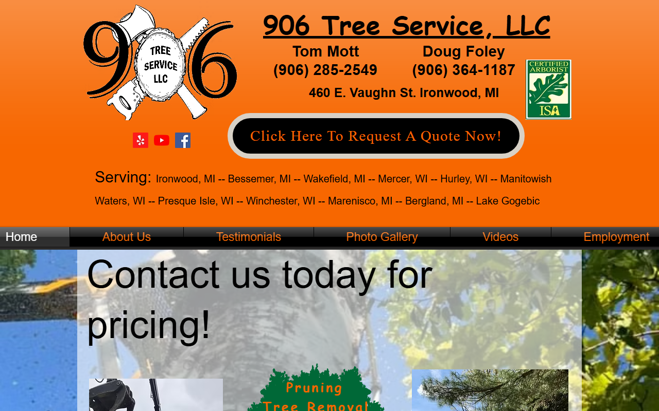 906treeservice.com screenshot