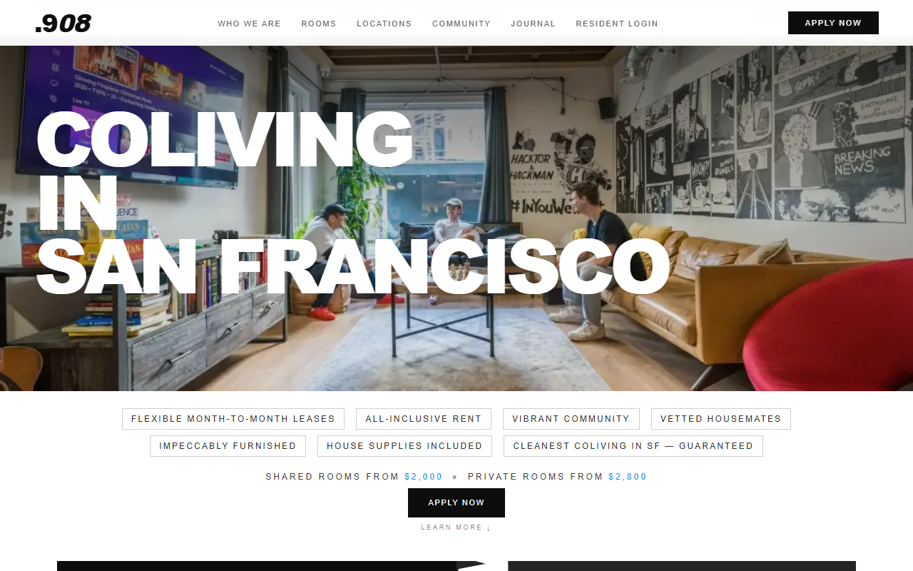908colivingsf.com screenshot