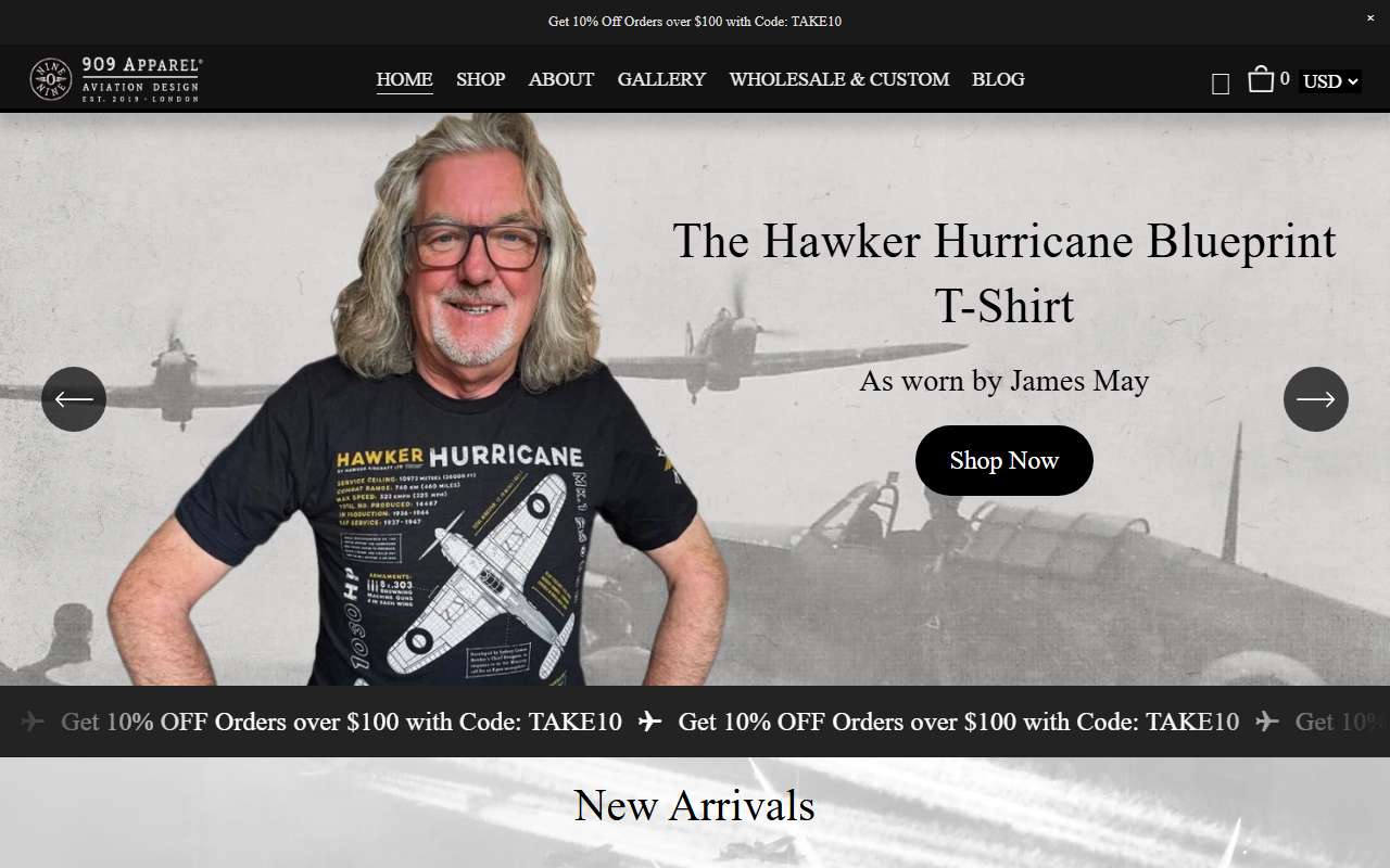 909apparel.com screenshot