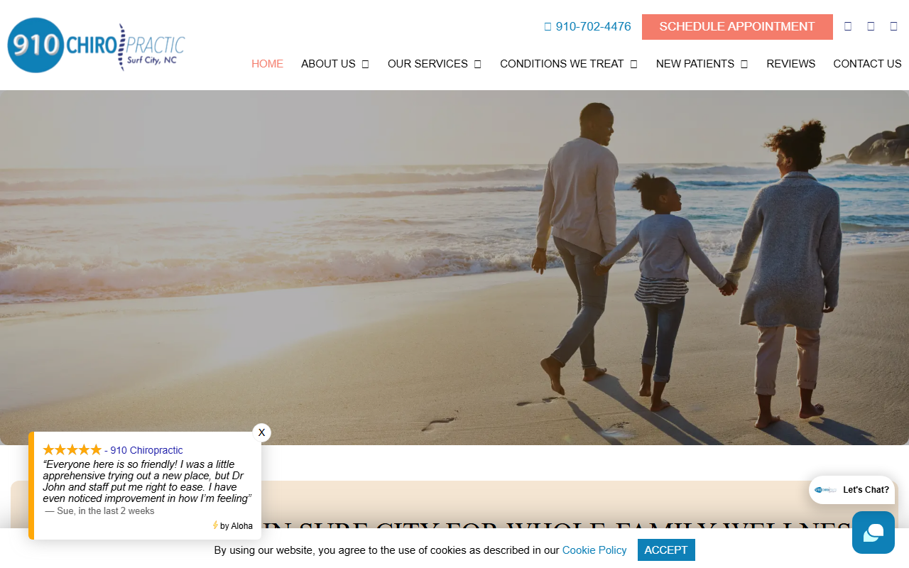 910chiropractic.com screenshot