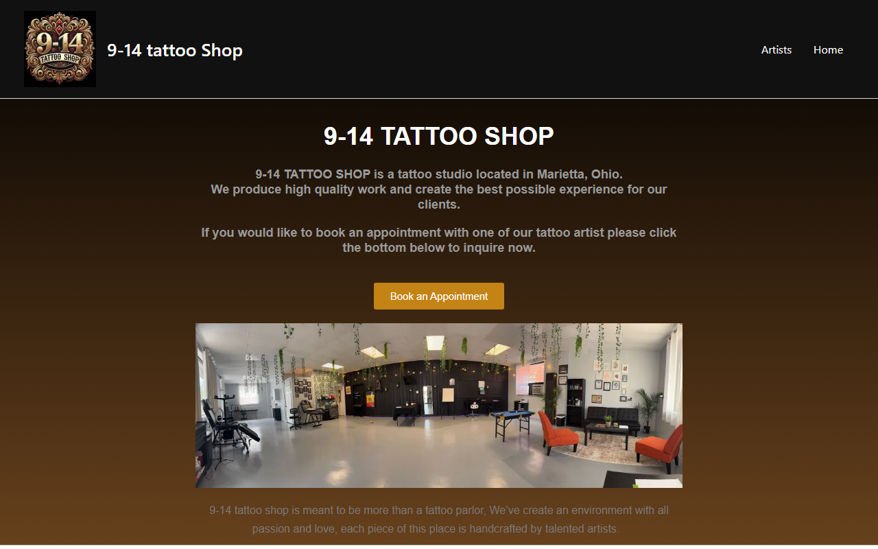 914tattooshop.com screenshot