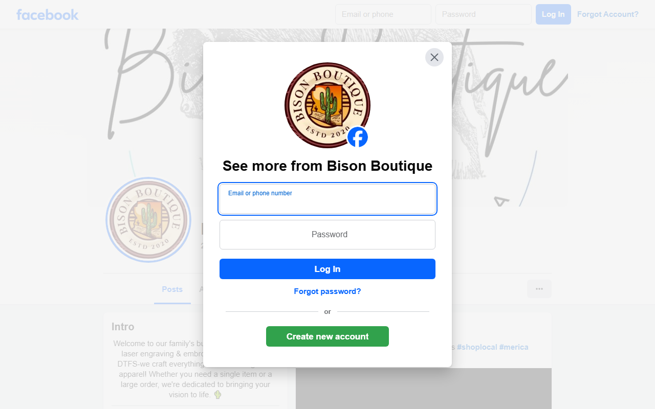 918bisonboutique.com screenshot