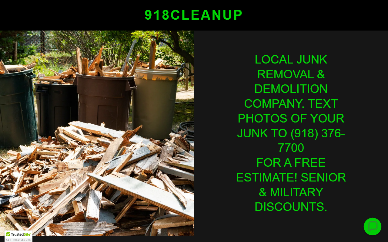 918cleanup.com screenshot