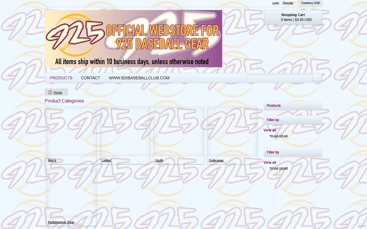 925baseballgear.com screenshot
