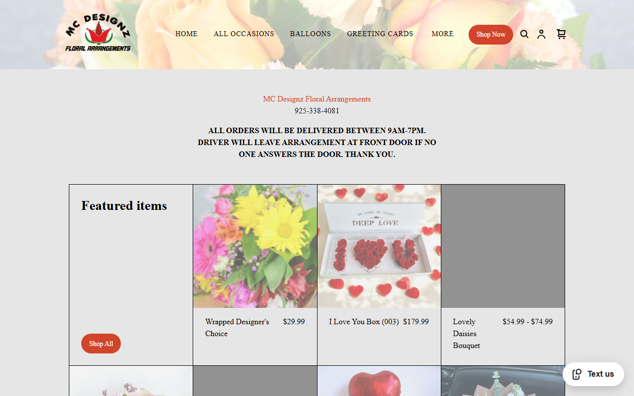 925flowers.com screenshot