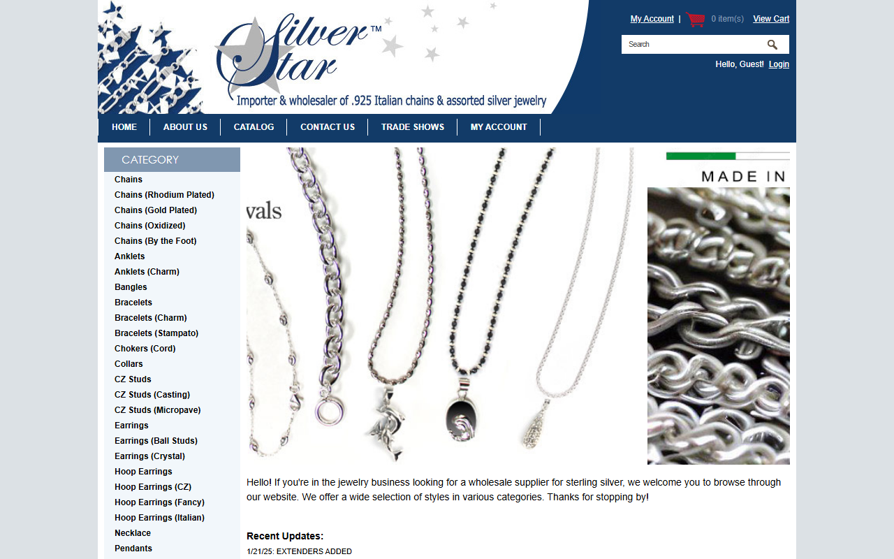 925silverchains.com screenshot
