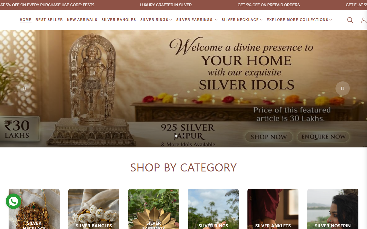 925silverjaipur.com screenshot