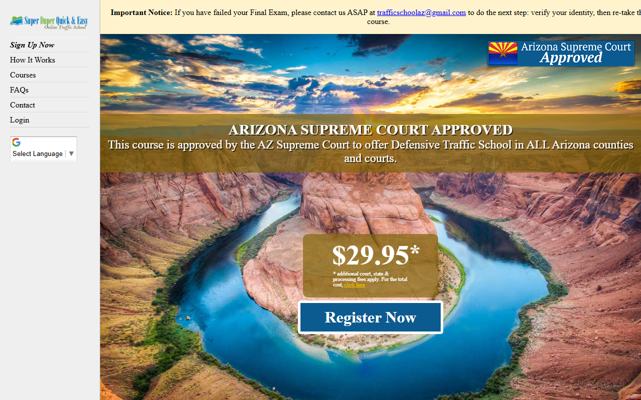 928trafficschool.com screenshot