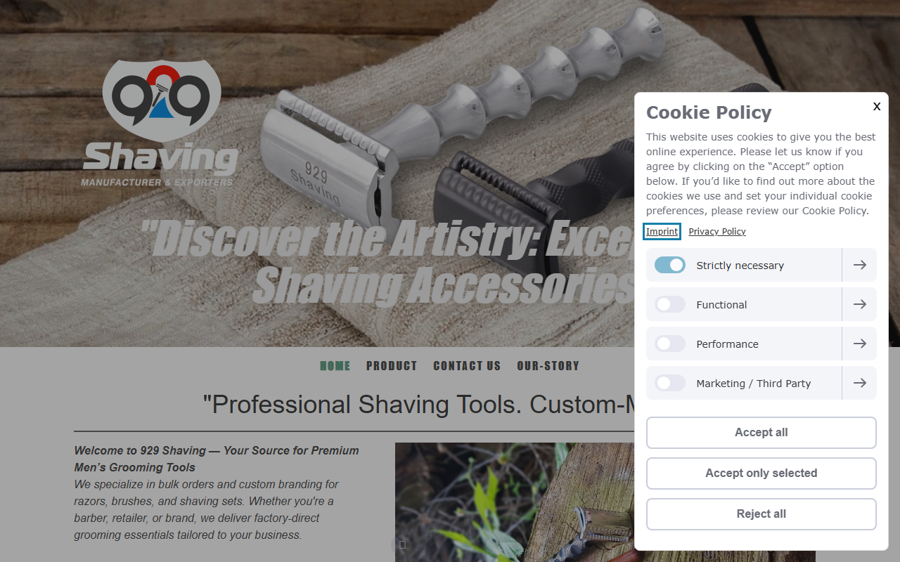 929shaving.com screenshot