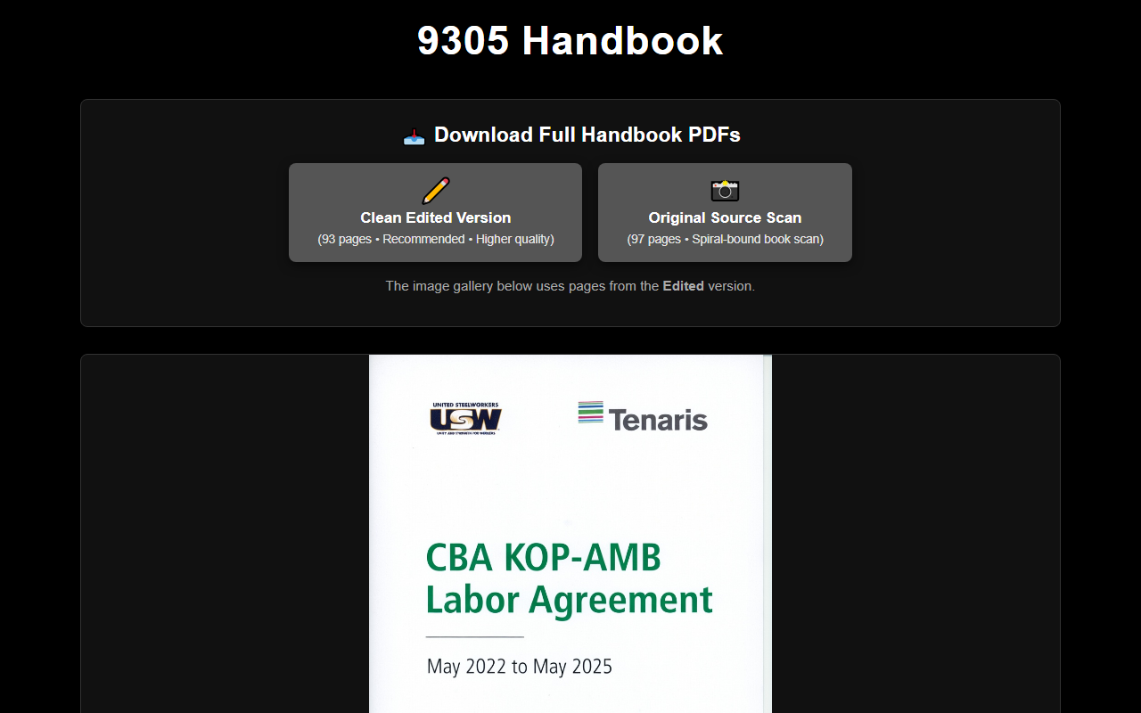 9305handbook.com screenshot