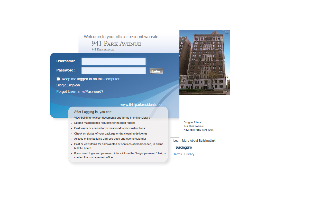 941parkresidents.com screenshot