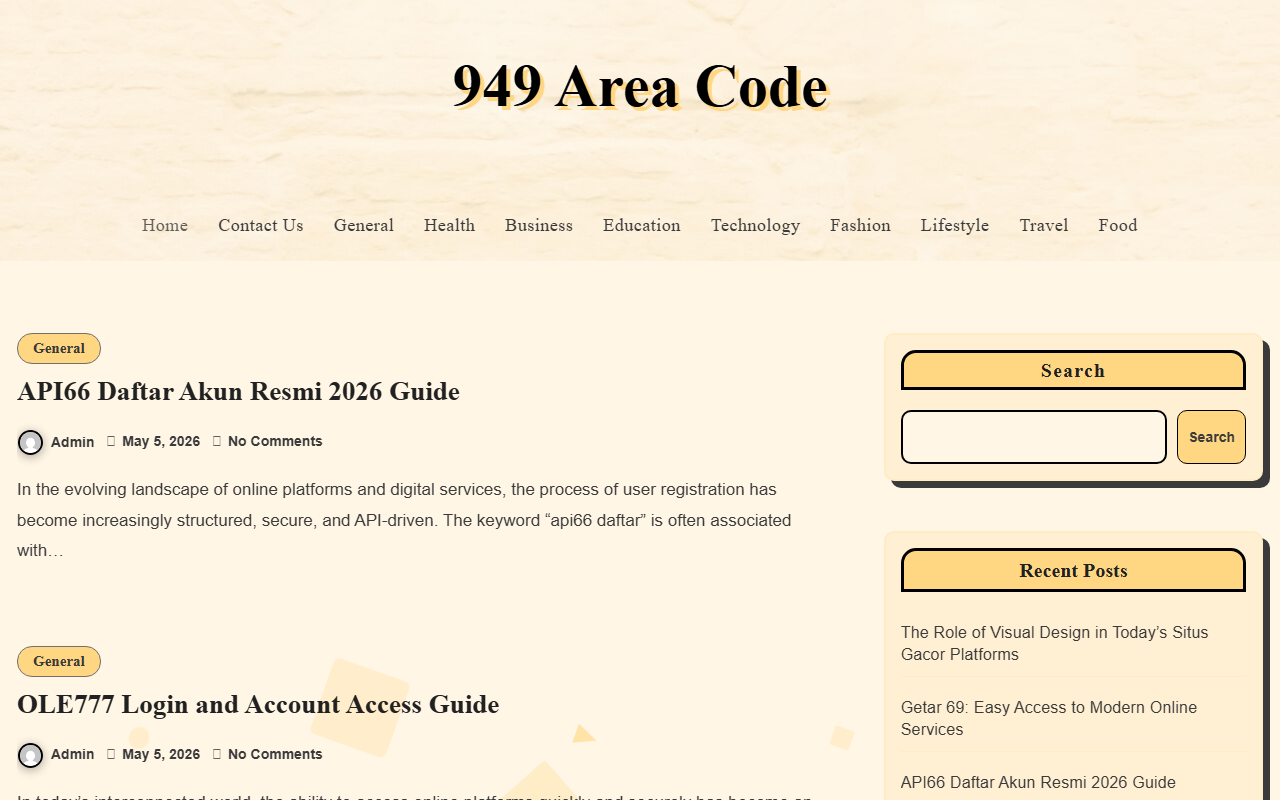 949areacode.com screenshot