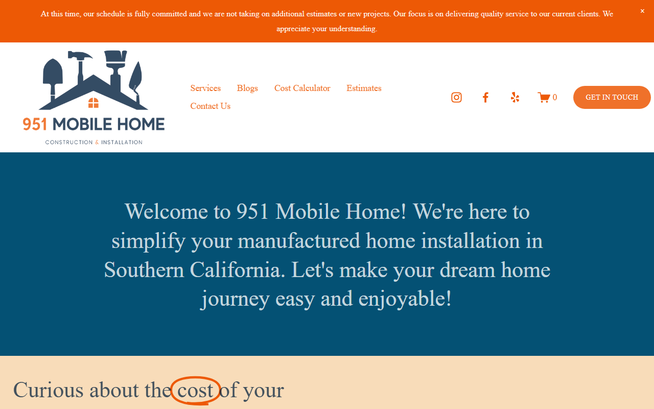 951mobilehome.com screenshot