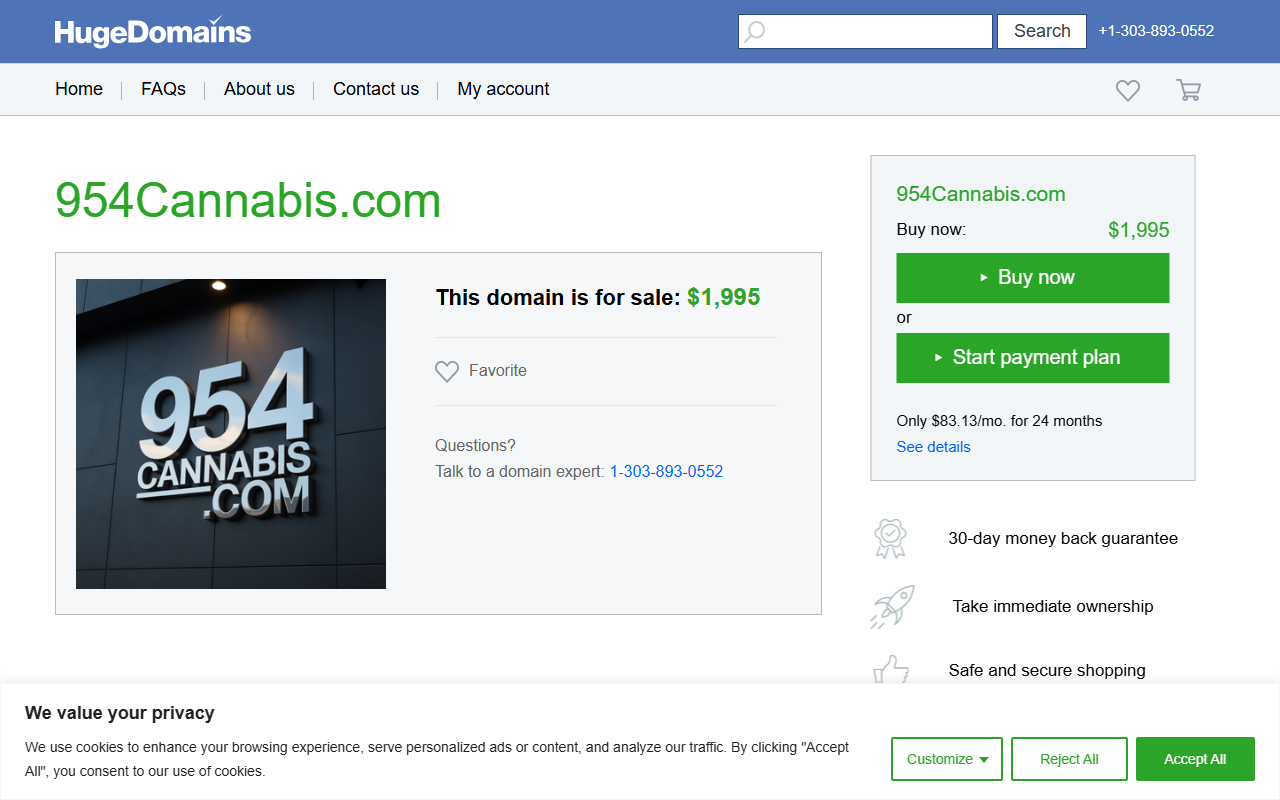 954cannabis.com screenshot