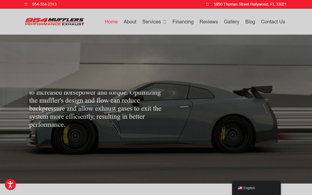 954mufflers.com screenshot